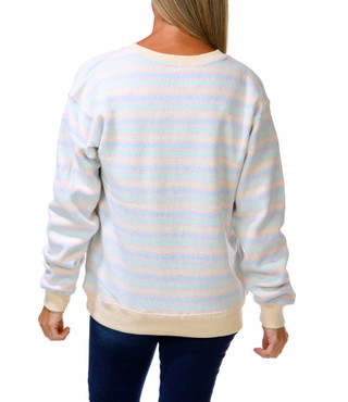 Thumbnail 2: Pacific & Co. Juniors Long Sleeve Striped Pullover Sweater 