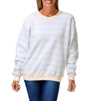 Thumbnail 1: Pacific & Co. Juniors Long Sleeve Striped Pullover Sweater 