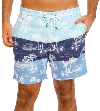 Thumbnail 1: Trunks Men's Colorblock Palm Tree Swim Shorts  