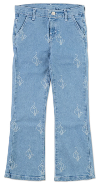 Thumbnail 1: Baby Phat Girls 4 Pocket Logo Flare Leg Jeans 