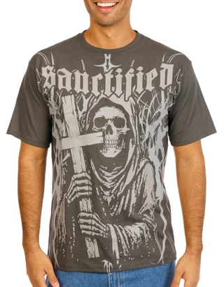 Thumbnail 1: Vibes Men's Reaper Graphic T-Shirt 