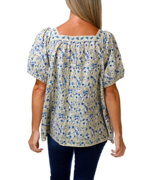 Thumbnail 2: MAX STUDIO Women's Plus Square Neck Bubble Sleeve Print Top 