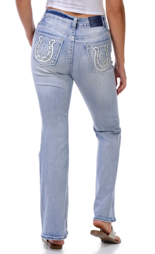 Thumbnail 3: Evolve Denim Juniors Horseshoe Bling Bootcut Jeans 