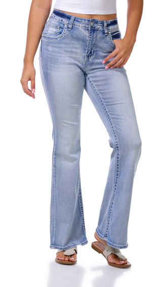 Thumbnail 1: Evolve Denim Juniors Horseshoe Bling Bootcut Jeans 
