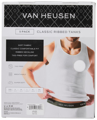 Thumbnail 2: Van Heusen Men's 5 Pk Classic Ribbed Tanks 
