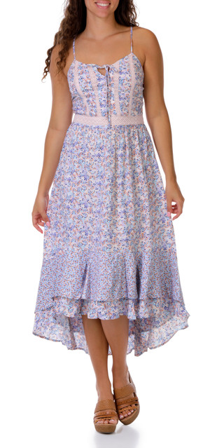 Thumbnail 1: JAPNA Juniors Sleeveless Floral Lace Maxi Dress 