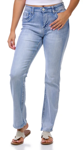 Thumbnail 2: Evolve Denim Juniors Bling Cross Straight Jeans 