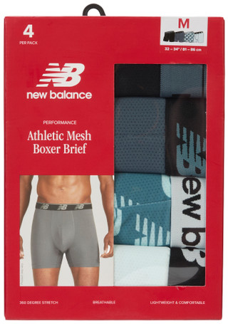Thumbnail 1: New Balance Men's 4 Pk Athletic Mesh Boxer Briefs 