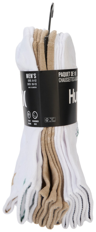 Thumbnail 3: Hurley Men's 10 Pk Quarter Crew Socks 