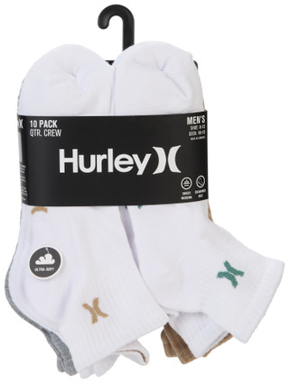 Thumbnail 1: Hurley Men's 10 Pk Quarter Crew Socks 