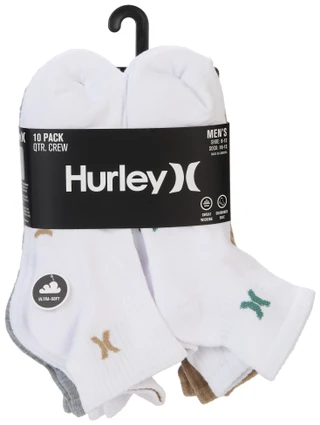 Thumbnail 1: Hurley Men's 10 Pk Quarter Crew Socks 