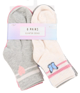 Thumbnail 1: Capelli Girls 8 Pk Quarter Socks  