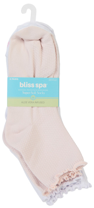 Thumbnail 1: Bliss Spa Women's 6 Pk Aloe Vera Infused Super Soft Socks 