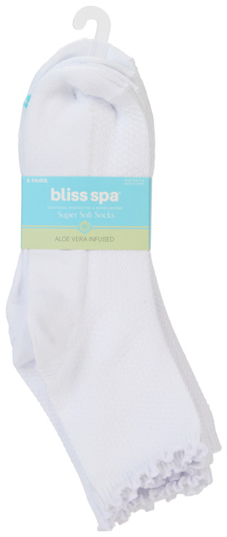 Thumbnail 1: Bliss Spa Women's 6 Pk Aloe Vera Infused Super Soft Socks 