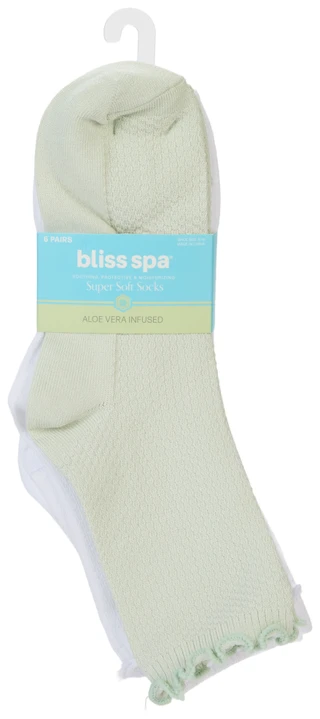 Thumbnail 1: Bliss Spa Women's 6 Pk Aloe Vera Infused Super Soft Socks 