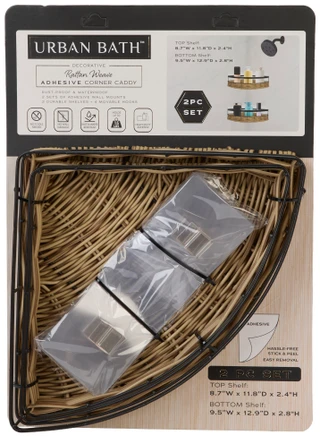 Thumbnail 1: Urban bath 2 Pk Corner Adhesive Shower Caddies 