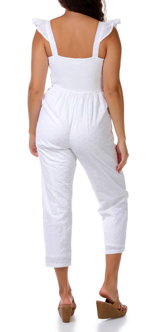 Thumbnail 3: JAPNA Womens Short Flutter Sleeve Eyelet Jumpsuit 