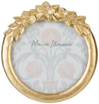 Thumbnail 1: Sagebrook Home 4x4 Round Floral Picture Frame 