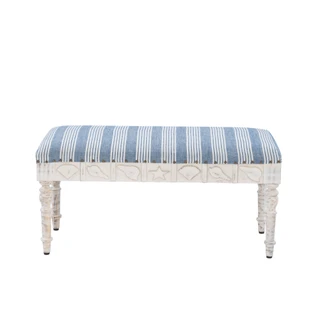 Thumbnail 2: Linon Linon Shelly Upholstered Wood Seashell Bench  