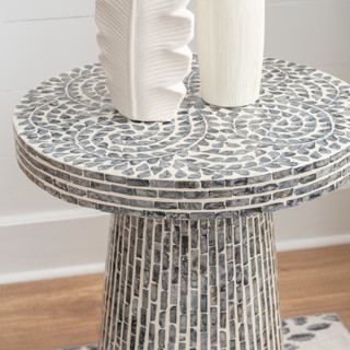 Thumbnail 3: Linon Linon Percola Black Capiz Side Table 