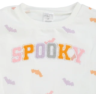 Thumbnail 2: Lila & Jack Toddler Girls 2 Pc Spooky Bats Shirt & Pants Set 