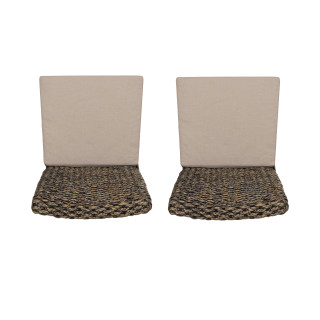 Thumbnail 2: Linon Linon Elodie 2 Pc. Seagrass Dining Chair Brown Set 