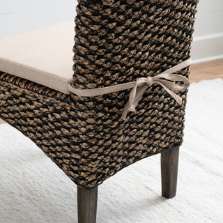 Thumbnail 3: Linon Linon Elodie 2 Pc. Seagrass Dining Chair Brown Set 