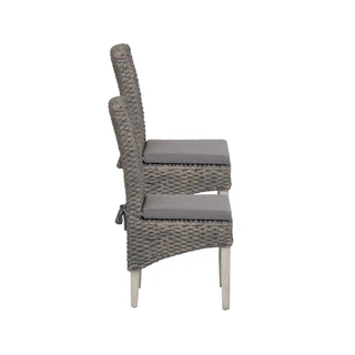 Thumbnail 3: Linon Linon Elodie 2 Pc. Seagrass Dining Chair Brown Set 