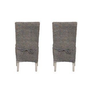 Thumbnail 8: Linon Linon Elodie 2 Pc. Seagrass Dining Chair Brown Set 