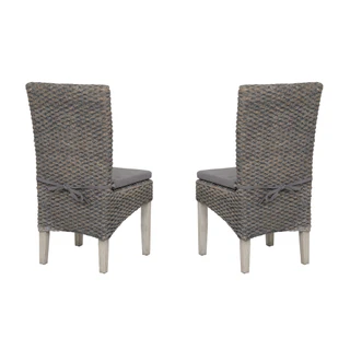 Thumbnail 11: Linon Linon Elodie 2 Pc. Seagrass Dining Chair Brown Set 