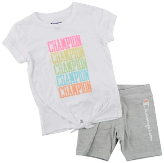 Thumbnail 1: Champion Little Girls 2 Pc Biker Short Set 