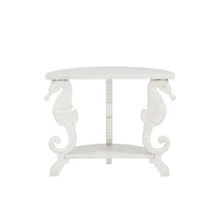 Thumbnail 4: Linon Linon Triton Distressed Seahorse Demilune Table  