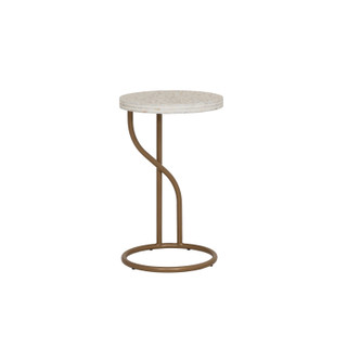 Thumbnail 2: Linon Linon Padget Capiz Round Metal Side Table 