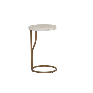 Thumbnail 5: Linon Linon Padget Capiz Round Metal Side Table 