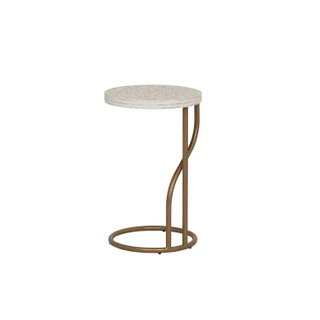 Thumbnail 8: Linon Linon Padget Capiz Round Metal Side Table 