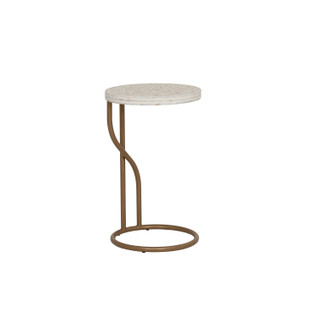 Thumbnail 1: Linon Linon Padget Capiz Round Metal Side Table 