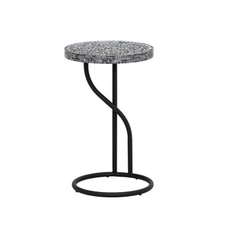 Thumbnail 6: Linon Linon Padget Capiz Round Metal Side Table 