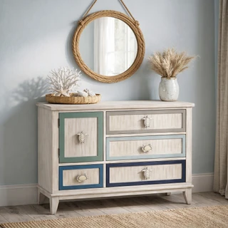Thumbnail 3: Linon Linon Honu 42 in.  5 Drawer Storage Cabinet 