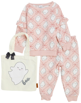 Thumbnail 1: Lila & Jack Toddler Girls 3 Pc Ghost Shirt, Pants & Bag Set 