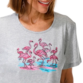 Thumbnail 3: Coral Bay Women's Short Sleeve Flamingos Print Tee 