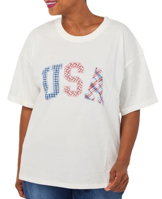Thumbnail 1: C&C California Plus Short Sleeve USA Screen Print Tee 