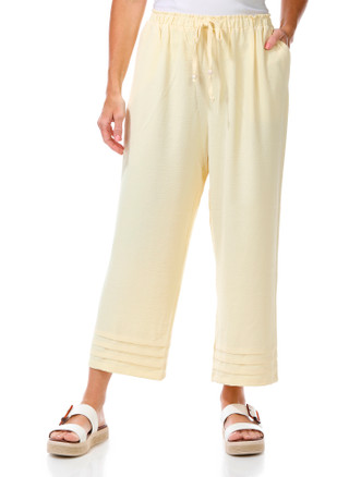 Thumbnail 1: Soho Apparel Women's Pull-On Drawstring Pleated Hem Pants 