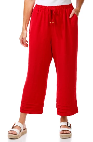 Thumbnail 1: Soho Apparel Women's Drawstring Pleated Hem Capris 