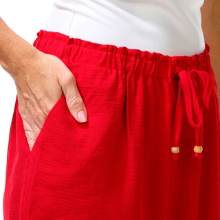 Thumbnail 2: Soho Apparel Women's Drawstring Pleated Hem Capris 
