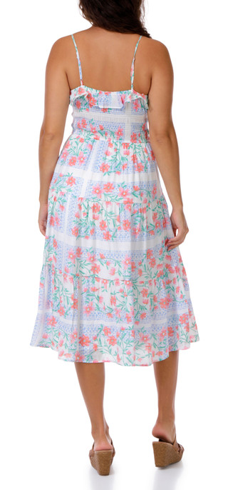 Thumbnail 2: Trixxi Juniors Sleeveless Floral Smock Bust Tiered Maxi Dress 