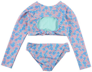 Thumbnail 2: RAISINS Girls 2 Pc Tropical Print Swimsuit Set 