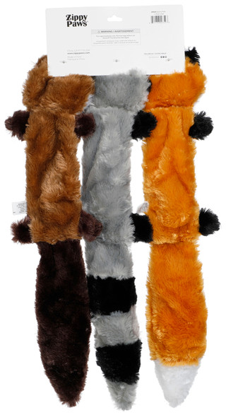 Thumbnail 2: Zippy Paws 3 Pk Skinny Peltz Squeaky Plush Dog Toys 