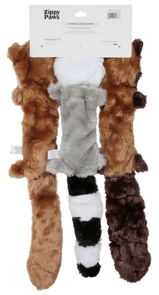 Thumbnail 2: Zippy Paws 3 Pk Skinny Peltz Squeaky Plush Dog Toys 