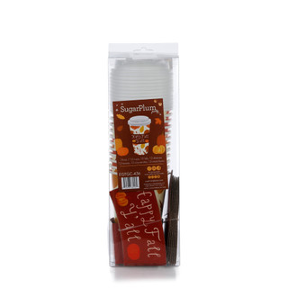 Thumbnail 2: Sugar Plum Party 12 Pk Harvest Paper To Go Cups w/ Sleeves & Lids 