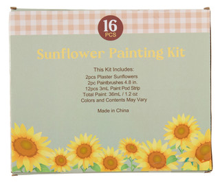 Thumbnail 2: 16 Pc Plaster Sunflowers Harvest Painting Kit 